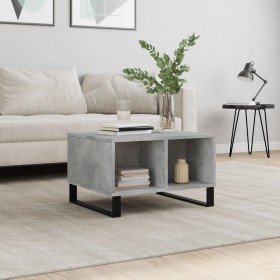 Mesa de centro madera contrachapada gris hormigón 60x50x36,5 cm en Mesas de centro | Comprar online en Foro24