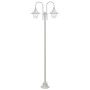 Gartenstraßenlampe mit 2 weißen Aluminiumlampen E27 220 cm von vidaXL, Außenbeleuchtung - Ref: Foro24-44208, Preis: 129,99 €,...
