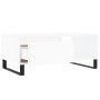Mesa de centro madera contrachapada blanco 90x50x36,5 cm