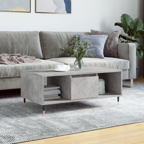 Mesa de centro madera contrachapada gris hormigón 90x50x36,5 cm Mesa de centro madera contrachapada gris hormigón 90x50x36,5 cm