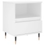 Mesita de noche madera contrachapada blanco 40x35x50 cm