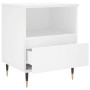 Mesita de noche madera contrachapada blanco 40x35x50 cm