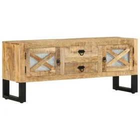 Solid rough mango wood TV cabinet 110x30x45 cm by vidaXL, TV Furniture - Ref: Foro24-328276, Price: 185,01 €, Discount: %