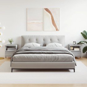 Mesita de noche 2 uds madera ingeniería gris Sonoma 40x35x50 cm Mesita de noche 2 uds madera ingeniería gris Sonoma 40x35x50 cm