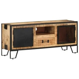 Massiver TV-Schrank aus rauem Mangoholz, 110 x 31 x 46 cm von vidaXL, TV-Möbel - Ref: Foro24-328284, Preis: 210,60 €, Rabatt: %