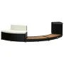 Borde de bañera de hidromasaje ratán PE madera de acacia negro de vidaXL, Accesorios para piscinas y spa - Ref: Foro24-310092...