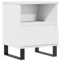 Mesita de noche madera contrachapada blanco 40x35x50 cm