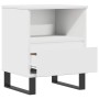 Mesita de noche madera contrachapada blanco 40x35x50 cm
