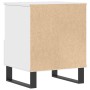 Mesita de noche madera contrachapada blanco 40x35x50 cm