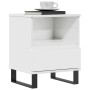 Mesita de noche madera contrachapada blanco brillo 40x35x50 cm