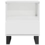 Mesita de noche madera contrachapada blanco brillo 40x35x50 cm