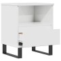 Mesita de noche madera contrachapada blanco brillo 40x35x50 cm