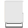 Mesita de noche madera contrachapada blanco brillo 40x35x50 cm