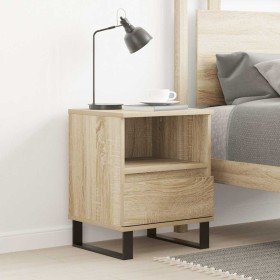Mesita de noche madera de ingeniería roble Sonoma 40x35x50 cm Mesita de noche madera de ingeniería roble Sonoma 40x35x50 cm