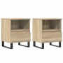 Mesitas noche 2 uds madera ingeniería roble Sonoma 40x35x50 cm
