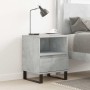 Mesita de noche madera de ingeniería gris hormigón 40x35x50 cm