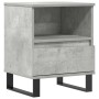 Mesita de noche madera de ingeniería gris hormigón 40x35x50 cm