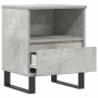 Mesita de noche madera de ingeniería gris hormigón 40x35x50 cm