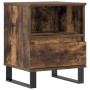 Mesita de noche madera de ingeniería roble ahumado 40x35x50 cm