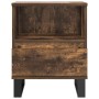 Mesita de noche madera de ingeniería roble ahumado 40x35x50 cm