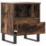 Mesita de noche madera de ingeniería roble ahumado 40x35x50 cm