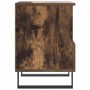 Mesita de noche madera de ingeniería roble ahumado 40x35x50 cm