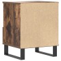 Mesita de noche madera de ingeniería roble ahumado 40x35x50 cm