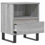 Mesita de noche 2 uds madera ingeniería gris Sonoma 40x35x50 cm