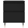Mesita de noche madera contrachapada negro 40x35x50 cm