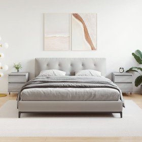 Mesita de noche 2 uds madera ingeniería gris Sonoma 40x35x50 cm Mesita de noche 2 uds madera ingeniería gris Sonoma 40x35x50 cm