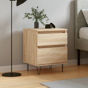 Mesita de noche madera de ingeniería roble Sonoma 40x35x50 cm Mesita de noche madera de ingeniería roble Sonoma 40x35x50 cm