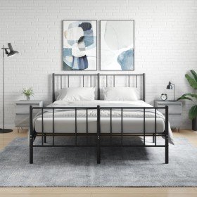 Mesita de noche 2 uds madera ingeniería gris Sonoma 40x35x50 cm Mesita de noche 2 uds madera ingeniería gris Sonoma 40x35x50 cm