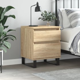 Mesita de noche madera de ingeniería roble Sonoma 40x35x50 cm Mesita de noche madera de ingeniería roble Sonoma 40x35x50 cm