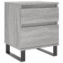 Mesita de noche madera de ingeniería gris Sonoma 40x35x50 cm