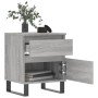 Mesita de noche madera de ingeniería gris Sonoma 40x35x50 cm