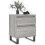 Mesita de noche madera de ingeniería gris Sonoma 40x35x50 cm