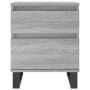 Mesita de noche madera de ingeniería gris Sonoma 40x35x50 cm