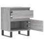 Mesita de noche madera de ingeniería gris Sonoma 40x35x50 cm