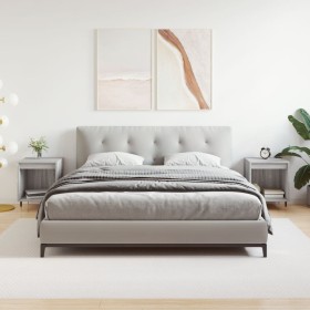 Mesita de noche 2 uds madera ingeniería gris Sonoma 40x35x50 cm Mesita de noche 2 uds madera ingeniería gris Sonoma 40x35x50 cm