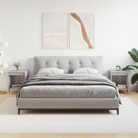 Mesita de noche 2 uds madera ingeniería gris Sonoma 40x35x50 cm Mesita de noche 2 uds madera ingeniería gris Sonoma 40x35x50 cm