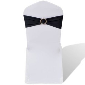 Moño decorativo elástico para sillas con hebilla 25 pzas Negro Moño decorativo elástico para sillas con hebilla 25 pzas Negro