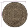 Alfombra hecha a mano de yute negra y natural 150 cm