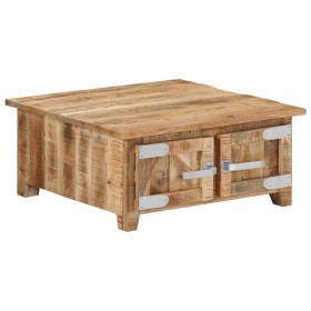 Mesa de centro de madera maciza de mango 67x67x30 cm