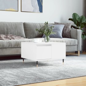 Mesa de centro madera contrachapada blanco 55x55x36,5 cm Mesa de centro madera contrachapada blanco 55x55x36,5 cm