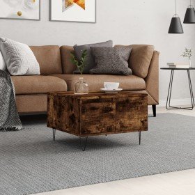 Mesa de centro madera contrachapada roble ahumado 55x55x36,5 cm Mesa de centro madera contrachapada roble ahumado 55x55x36,5 cm