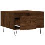 Mesa de centro madera contrachapada roble marrón 55x55x36,5 cm