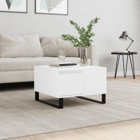 Mesa de centro madera contrachapada blanco 55x55x36,5 cm Mesa de centro madera contrachapada blanco 55x55x36,5 cm