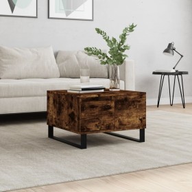 Mesa de centro madera contrachapada roble ahumado 55x55x36,5 cm Mesa de centro madera contrachapada roble ahumado 55x55x36,5 cm
