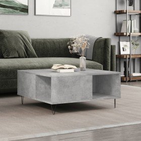 Mesa de centro madera contrachapada gris hormigón 80x80x36,5 cm Mesa de centro madera contrachapada gris hormigón 80x80x36,5 cm