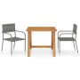 Juego de comedor para jardín 3 piezas gris en Conjuntos de jardín | Comprar online en Foro24
